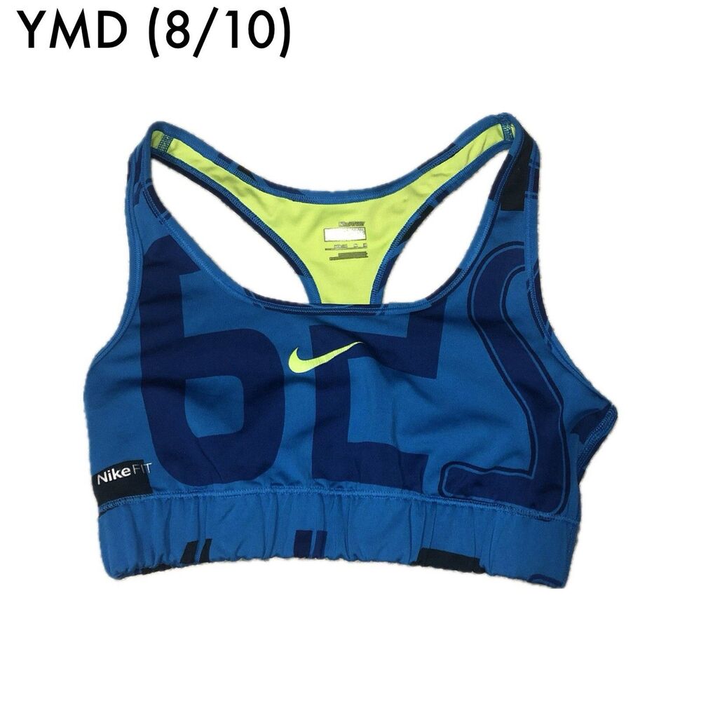 Nike Fit Activewear Racerback Sports Bra Blue Size Youth Medium 8-10